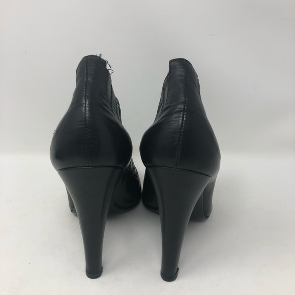 CHANEL Black Leather High Heel Ankle Boots - Picture 6 of 12